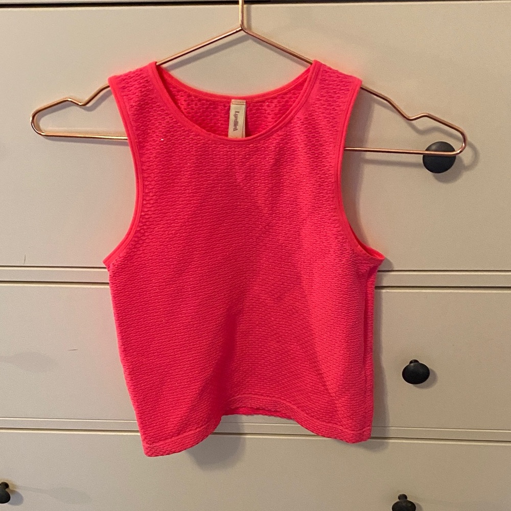 Neon Pink Textured Women's Tank Top - Lightweight Sleeveless